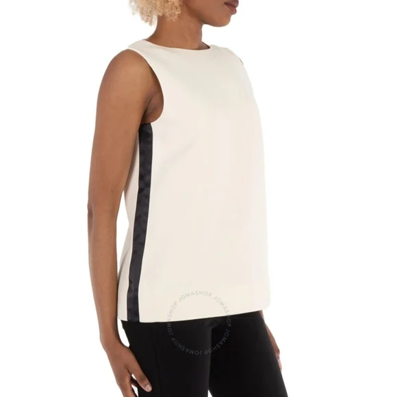 Burberry Ladies Satin Stripe Wool Silk Sleeveless Top - Picture 2 of 7